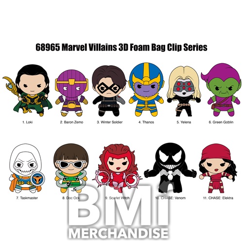 MARVEL VILLIANS 3D FOAM BAG CLIP SERIES 14